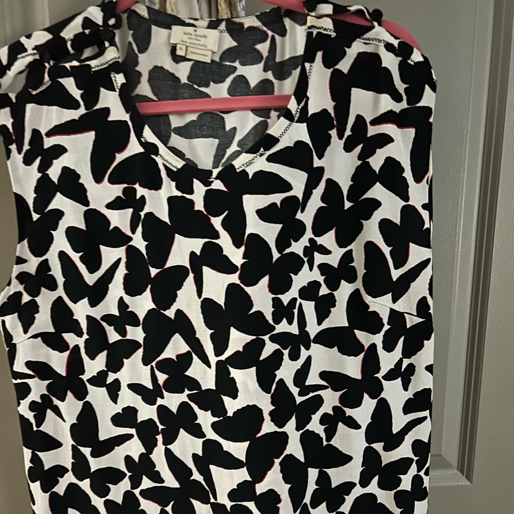 Kate Spade butterfly Blouse, XL, 3 buttons on either  shoulder